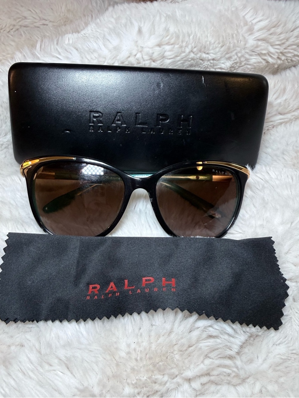 Ralph by Ralph Lauren Black & Gold Cat Eye Sunglasses